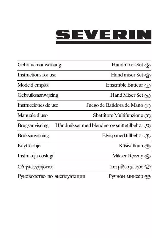 Mode d'emploi SEVERIN HM 3813