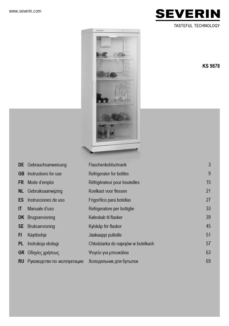 Mode d'emploi SEVERIN KS 9878