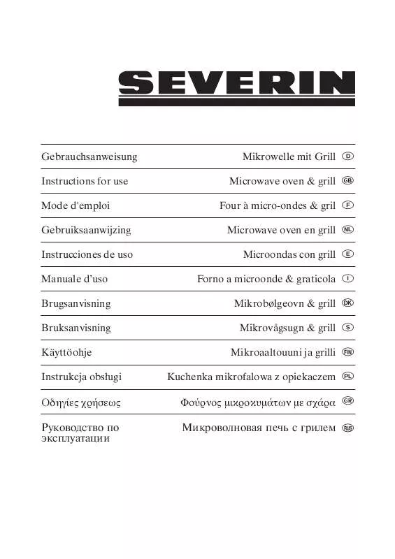 Mode d'emploi SEVERIN MW 7847