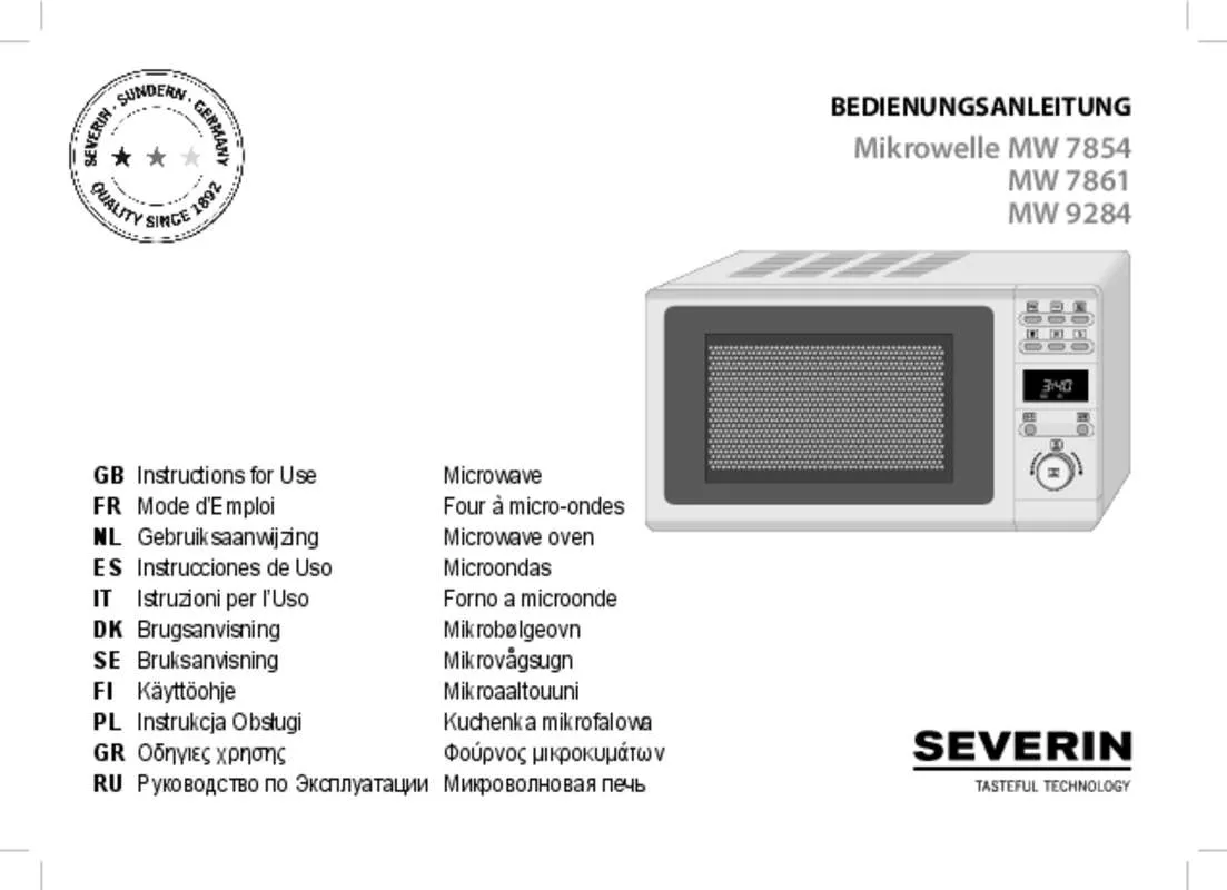 Mode d'emploi SEVERIN MW 7861