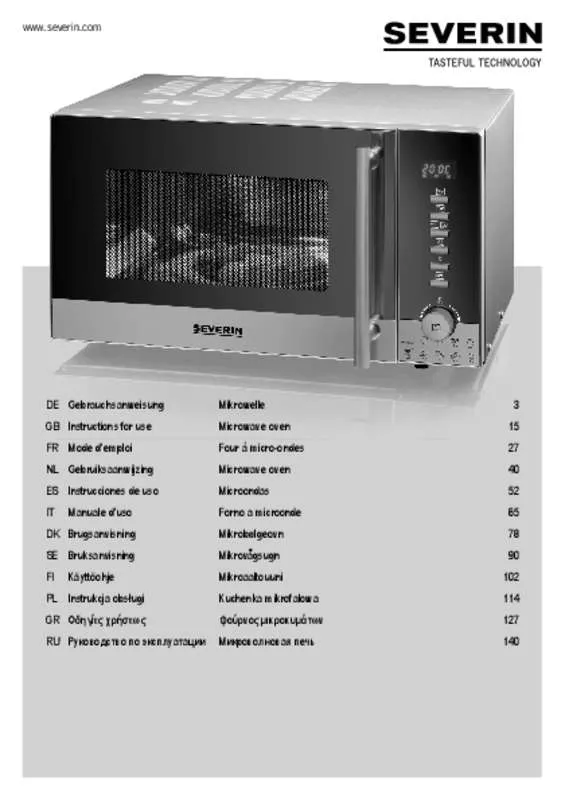 Mode d'emploi SEVERIN MW 9722