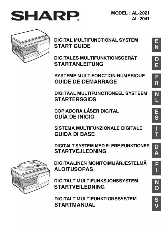 Mode d'emploi SHARP AL-2041