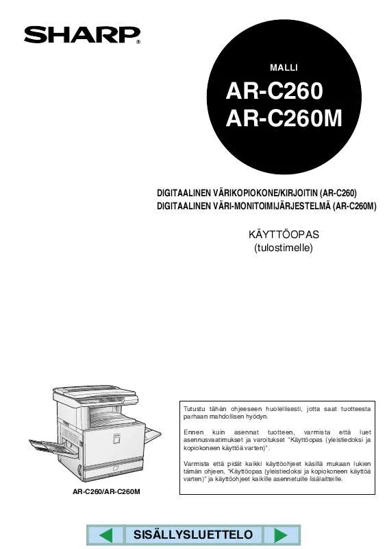 Mode d'emploi SHARP AR-C260/M