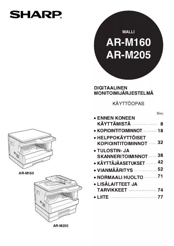 Mode d'emploi SHARP AR-M160/205