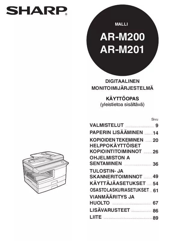 Mode d'emploi SHARP AR-M200/201