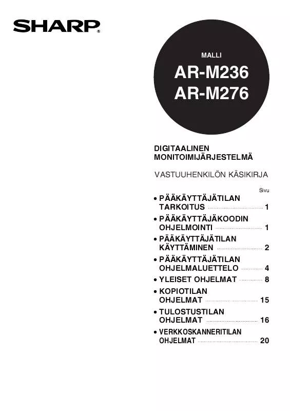 Mode d'emploi SHARP AR-M236