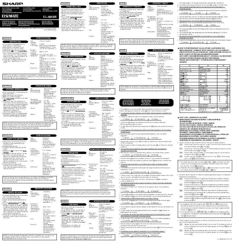 Mode d'emploi SHARP EL-480SRB