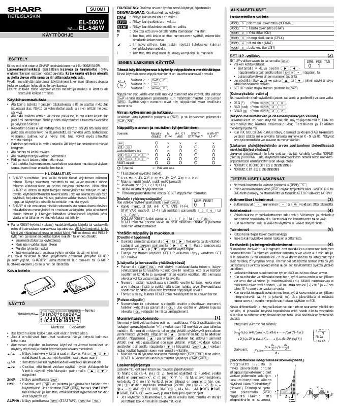 Mode d'emploi SHARP EL-506W/546W