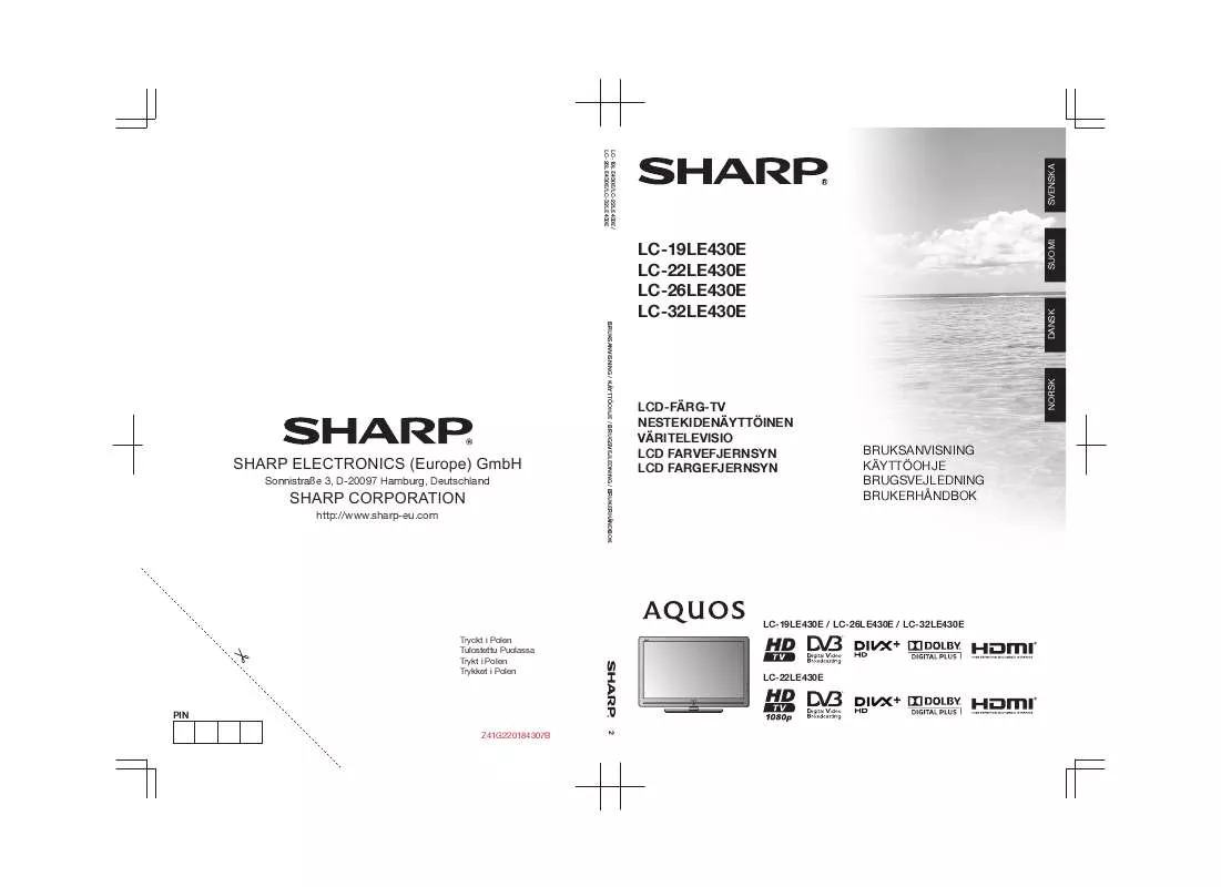 Mode d'emploi SHARP LC-32LE430E