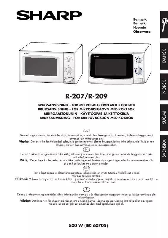 Mode d'emploi SHARP R-207/209