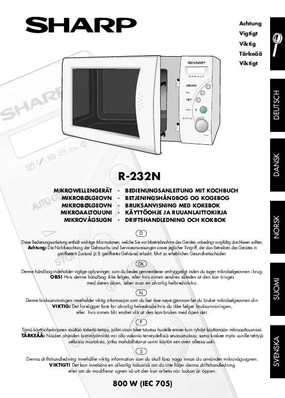 Mode d'emploi SHARP R-232N