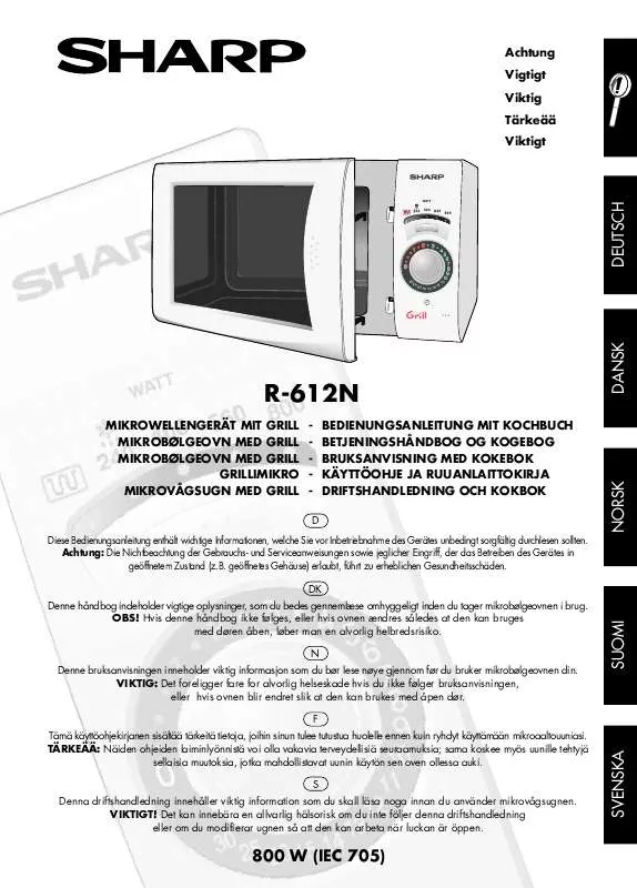 Mode d'emploi SHARP R-612N