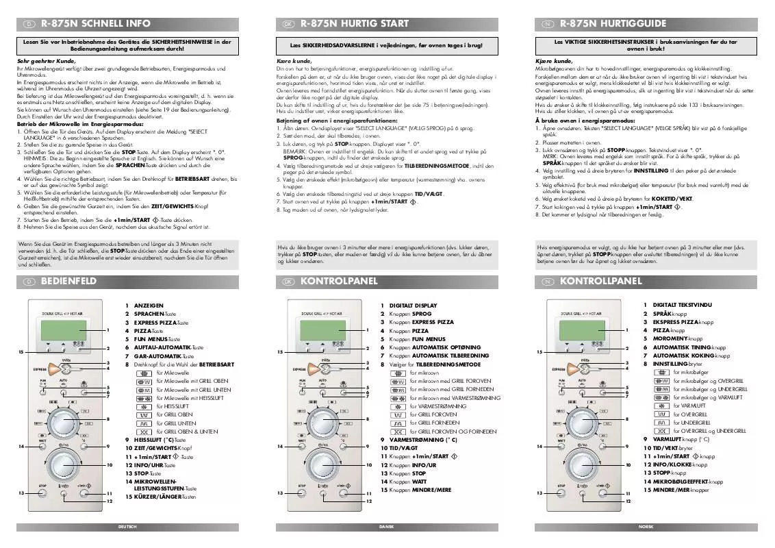 Mode d'emploi SHARP R-875N