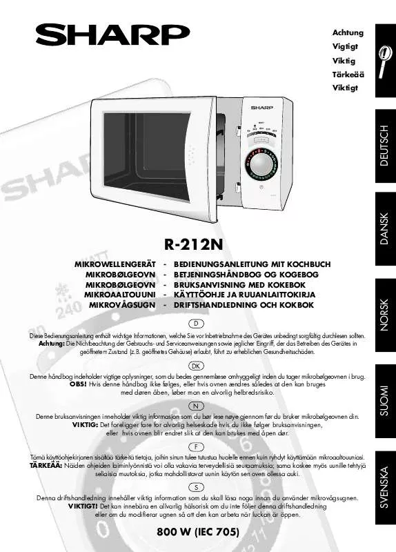 Mode d'emploi SHARP R-212