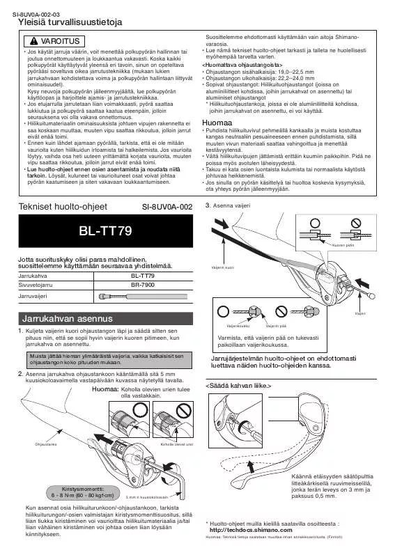 Mode d'emploi SHIMANO BL-TT79