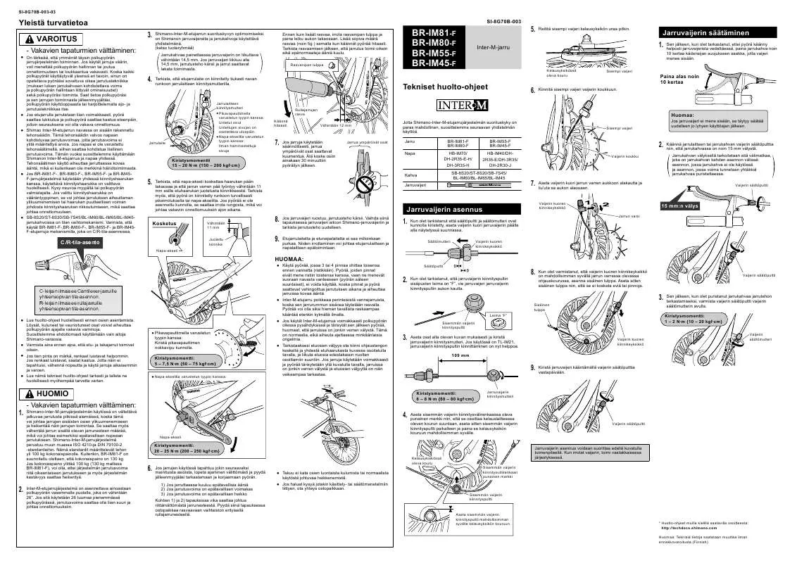 Mode d'emploi SHIMANO BR-IM80-F