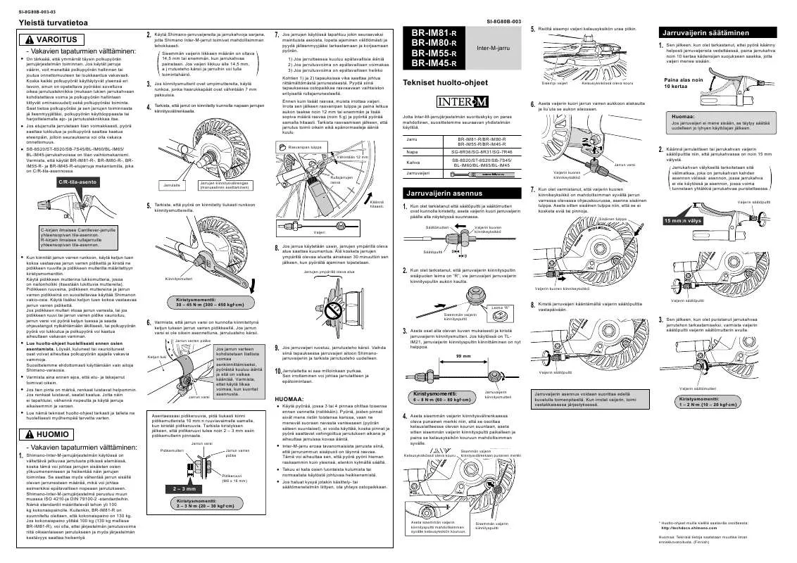 Mode d'emploi SHIMANO BR-IM80-R