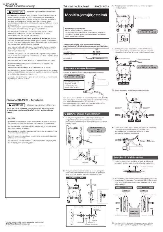 Mode d'emploi SHIMANO BR-MX70