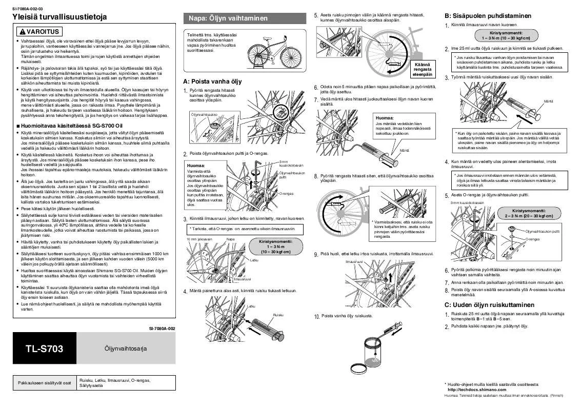 Mode d'emploi SHIMANO TL-S703