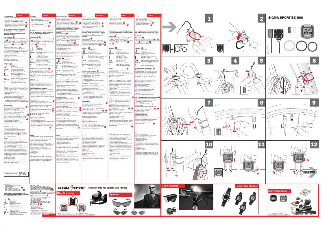 Mode d'emploi SIGMA SPORT BC 800