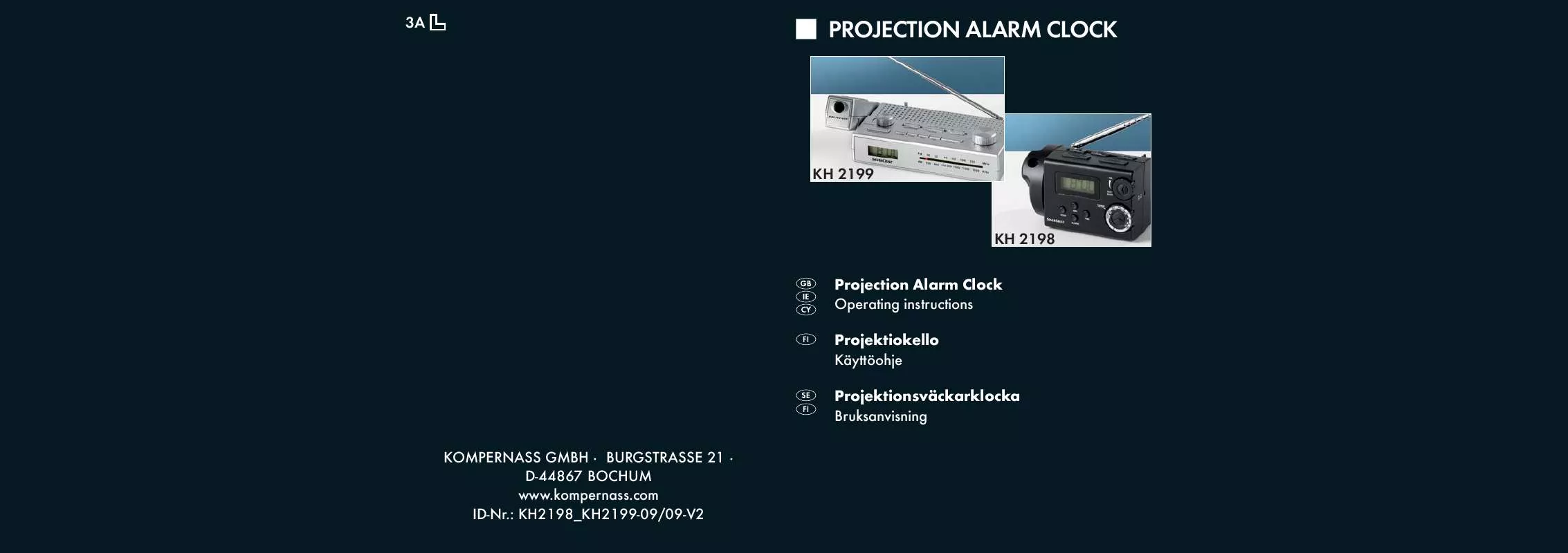 Mode d'emploi SILVERCREST KH 2199 PROJECTION ALARM CLOCK