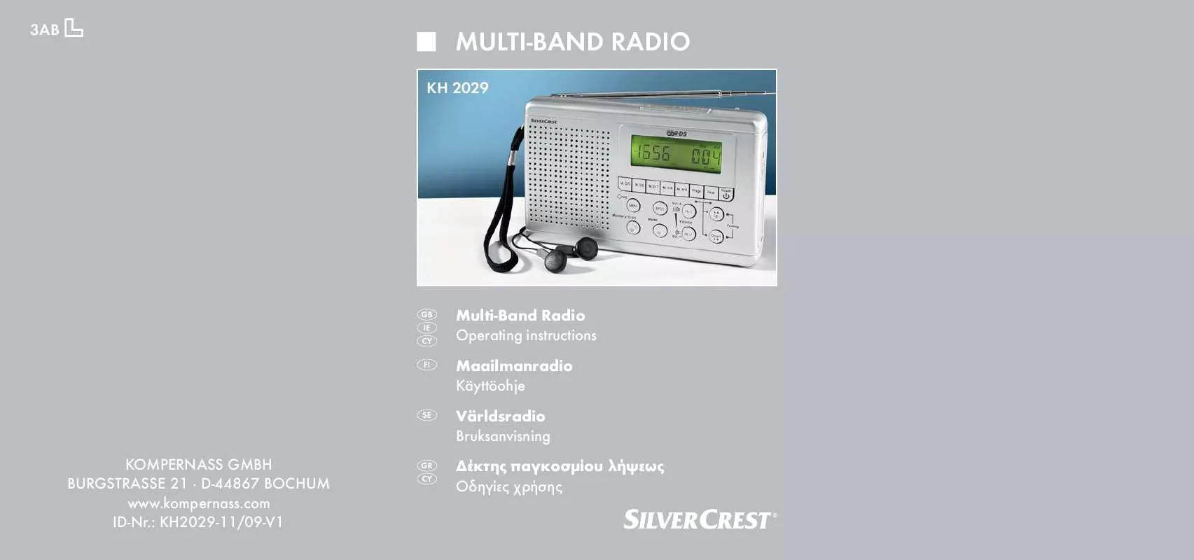 Mode d'emploi SILVERCREST KH 2029