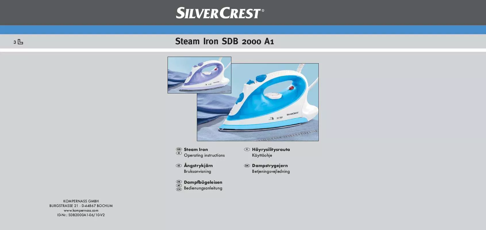 Mode d'emploi SILVERCREST SDB 2000 A1