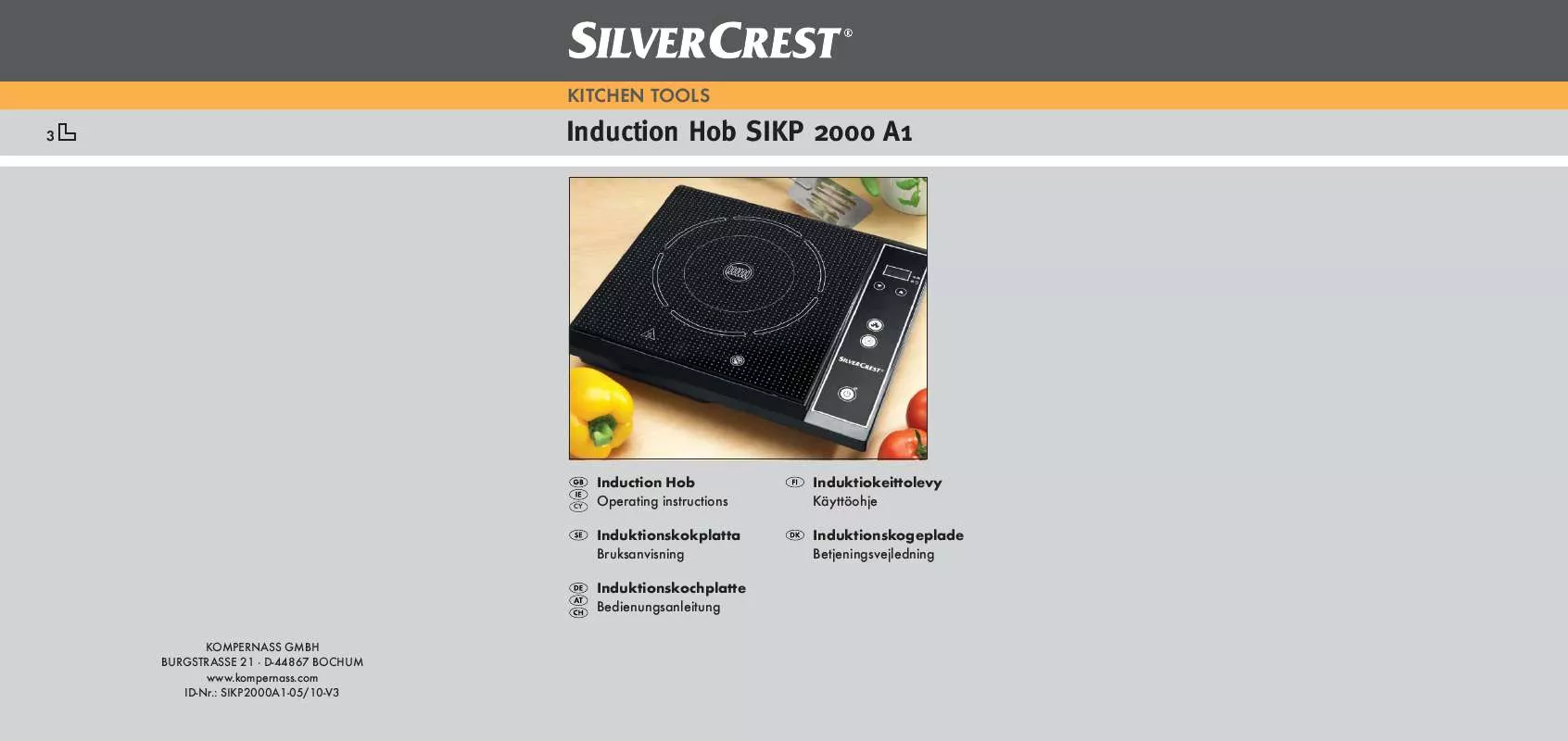 Mode d'emploi SILVERCREST SIKP 2000 A1 INDUCTION HOB