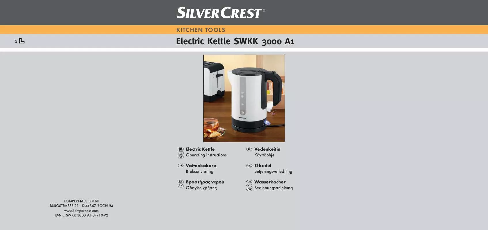 Mode d'emploi SILVERCREST SWKK 3000 A1