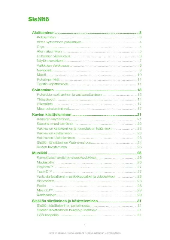 Mode d'emploi SONY ERICSSON NAITE