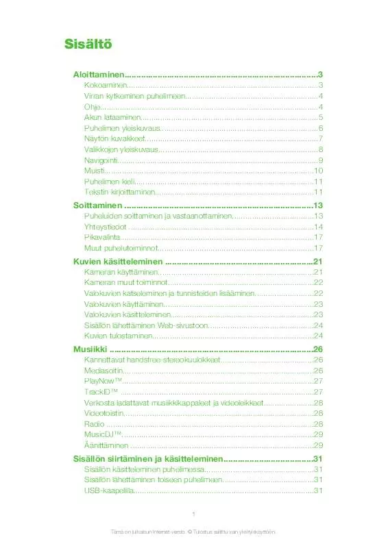 Mode d'emploi SONY ERICSSON T715