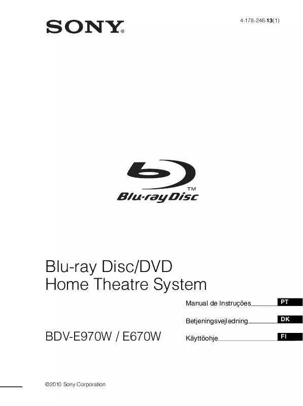 Mode d'emploi SONY BDV-E670W