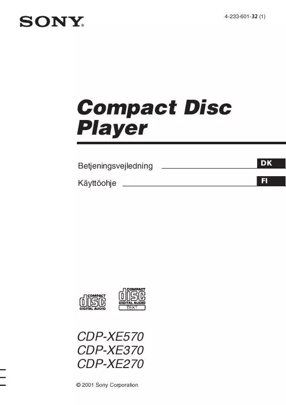 Mode d'emploi SONY CDP-XE370