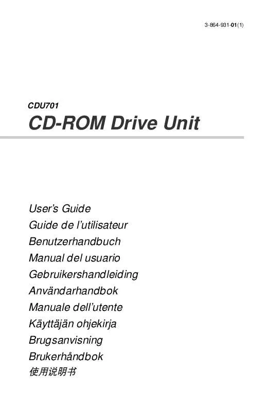 Mode d'emploi SONY CDU-701