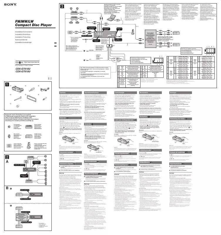 Mode d'emploi SONY CDX-GT616