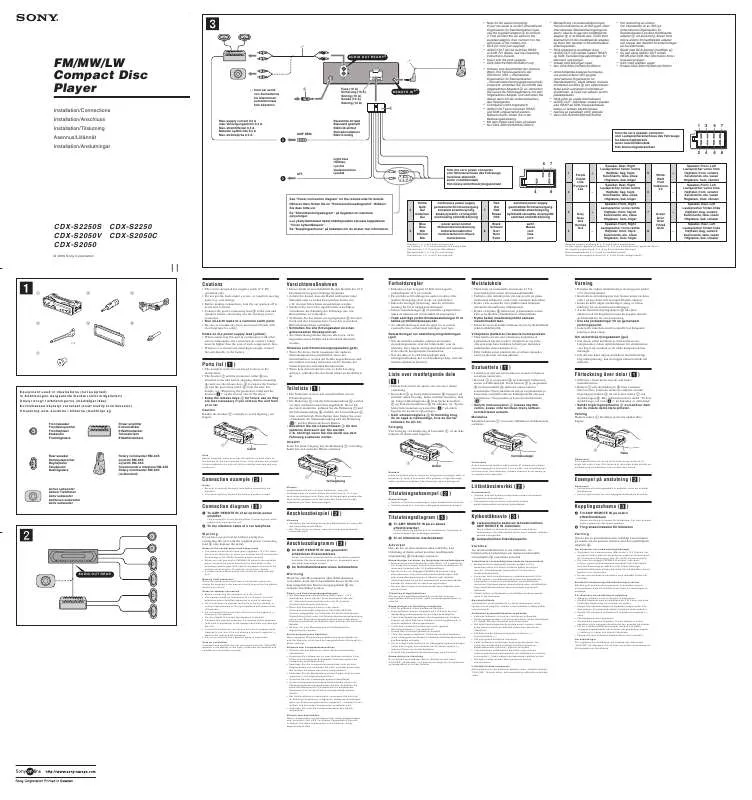 Mode d'emploi SONY CDX-S2050