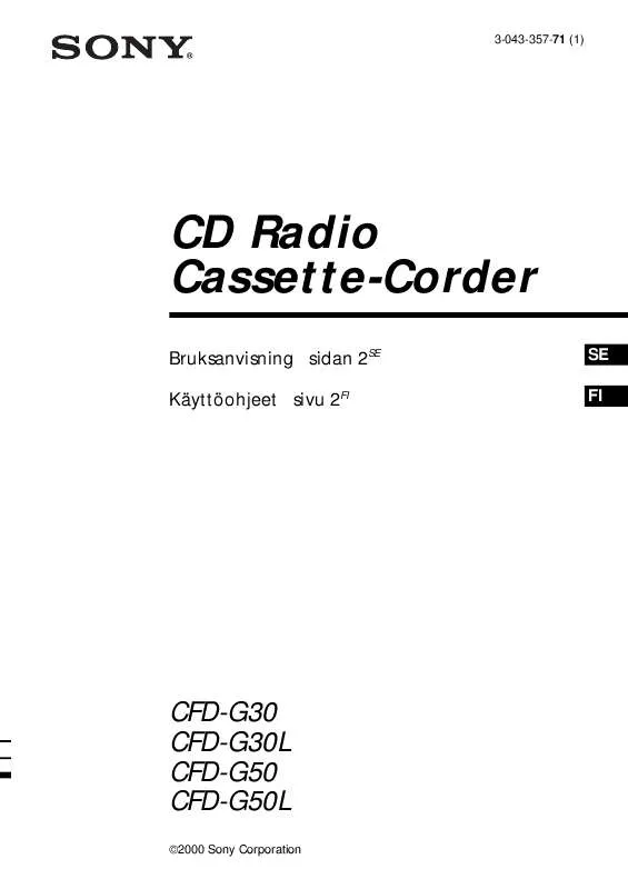 Mode d'emploi SONY CFD-G30