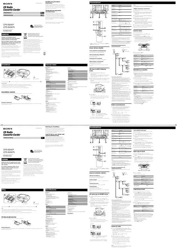 Mode d'emploi SONY CFD-S03CPL