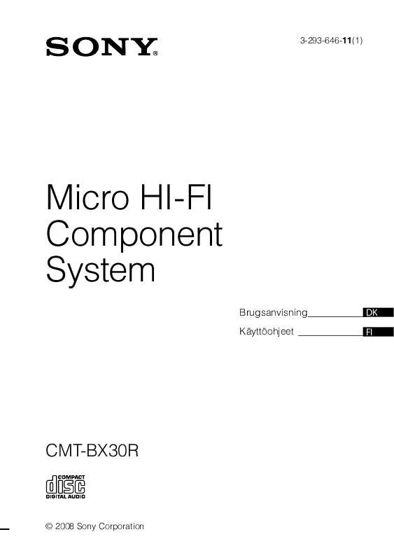 Mode d'emploi SONY CMT-BX30R