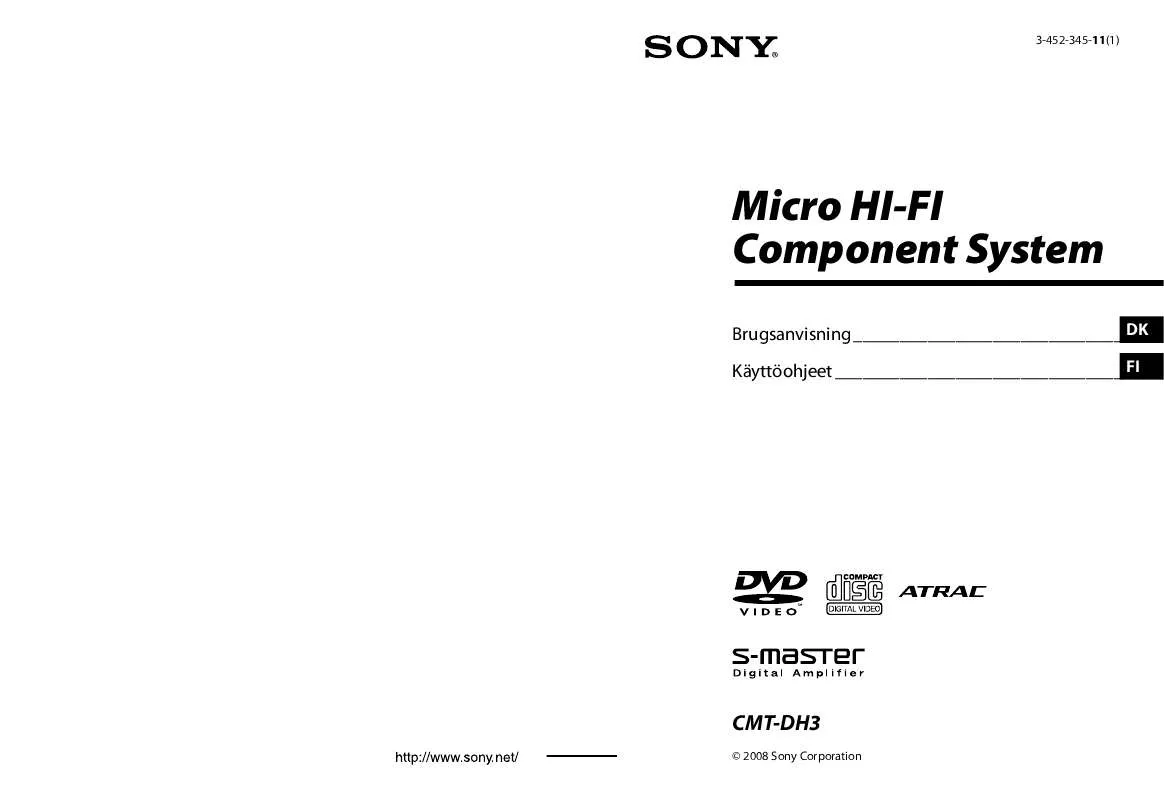 Mode d'emploi SONY CMT-DH3