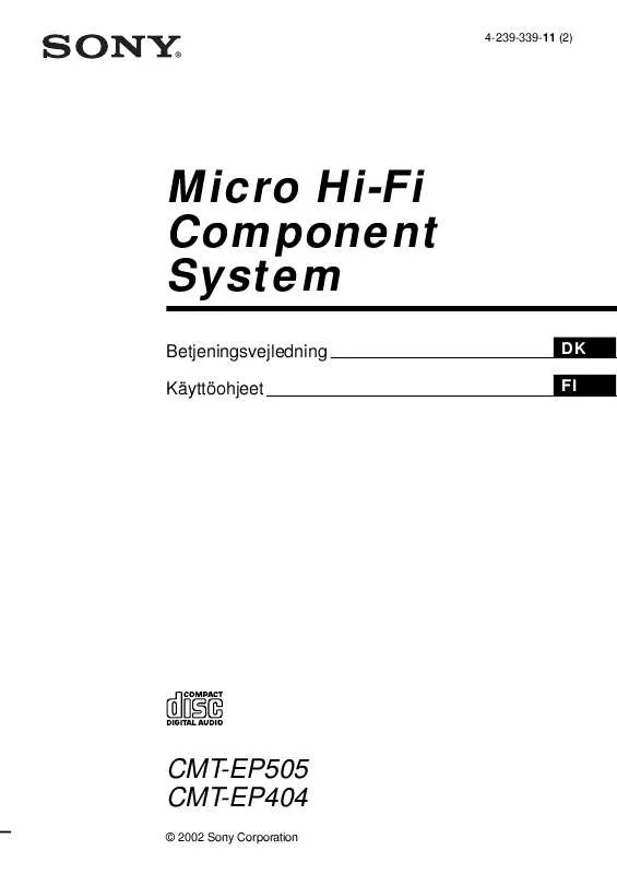 Mode d'emploi SONY CMT-EP404