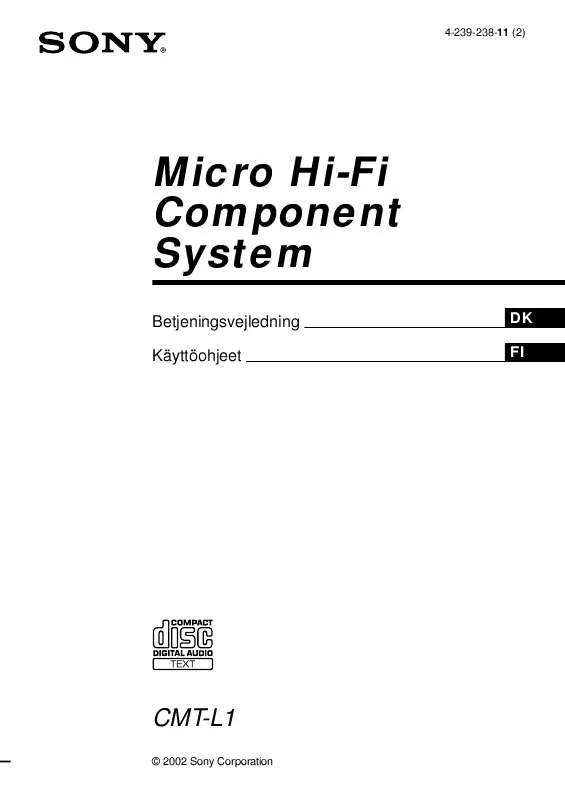 Mode d'emploi SONY CMT-L1