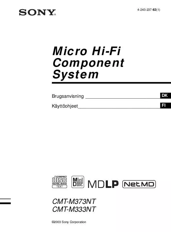 Mode d'emploi SONY CMT-M333NT