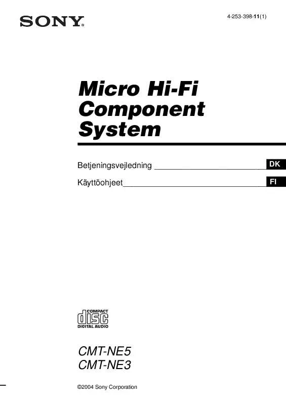 Mode d'emploi SONY CMT-NE3