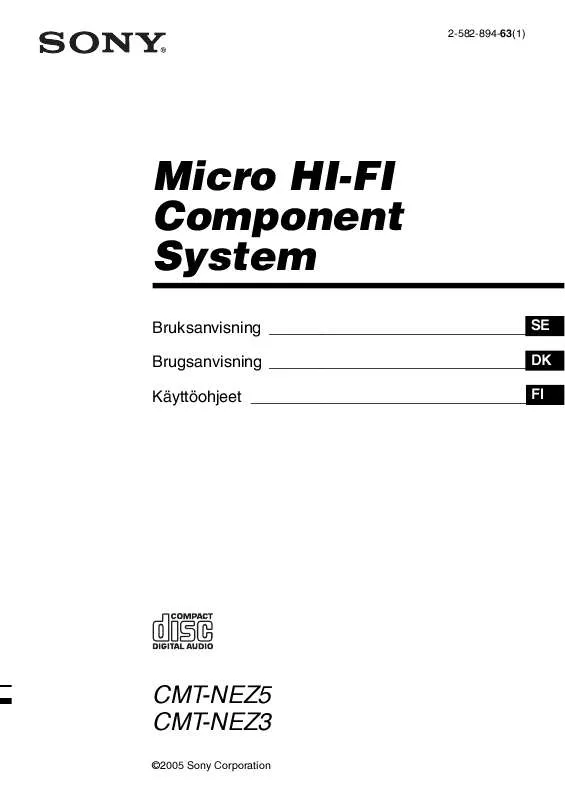 Mode d'emploi SONY CMT-NEZ3