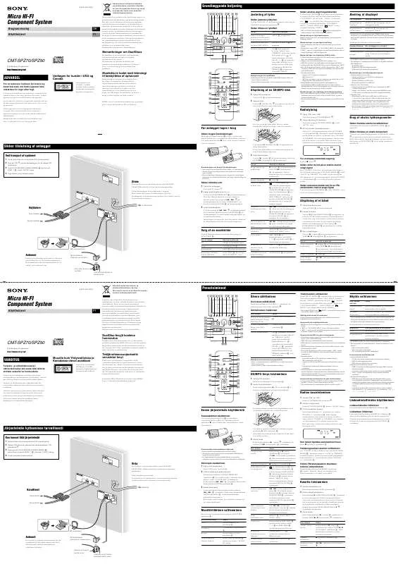 Mode d'emploi SONY CMT-SPZ50