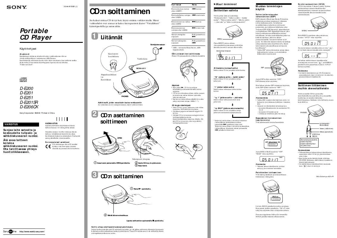 Mode d'emploi SONY D-E200