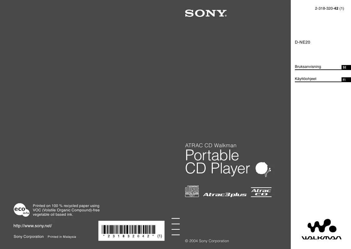 Mode d'emploi SONY D-NE20