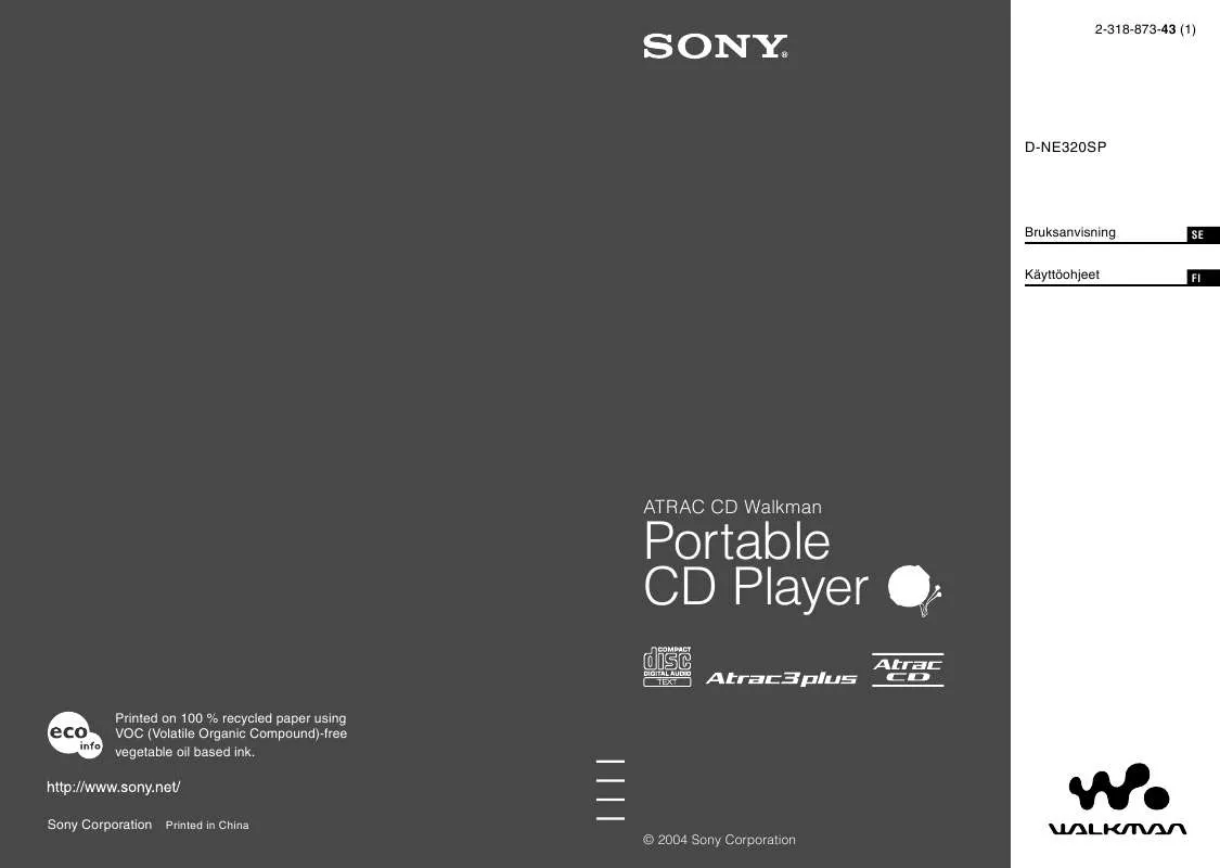 Mode d'emploi SONY D-NE320SP