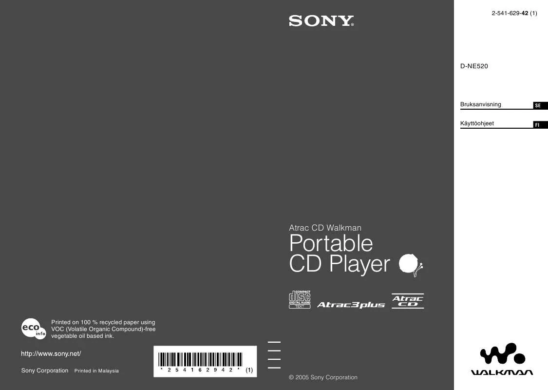 Mode d'emploi SONY D-NE520